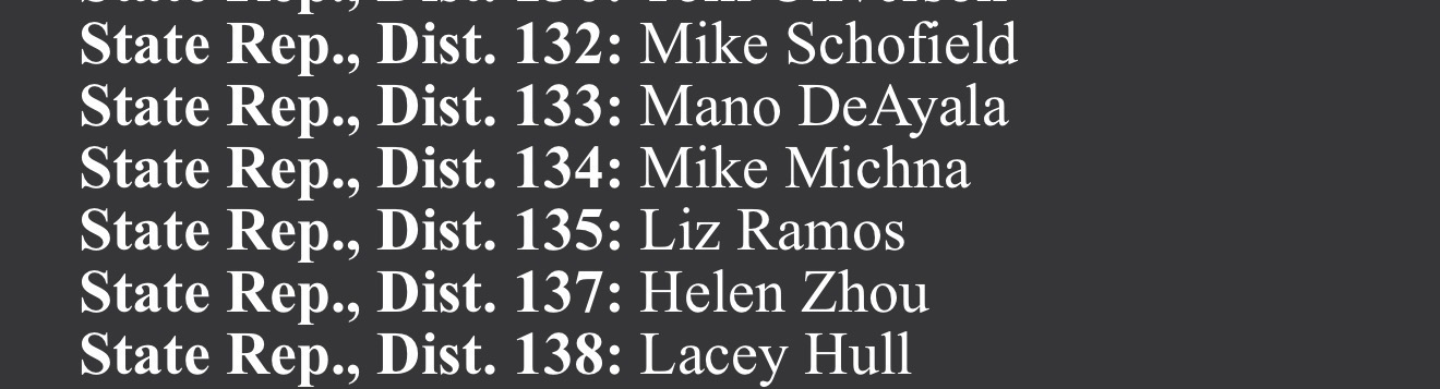 Weekley's guide also recommends Mano DeAyala (HD 133) and Lacey Hull (HD 138)